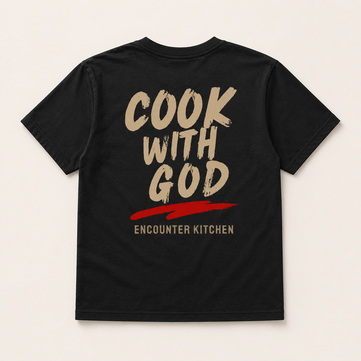 Cook With God T-Shirt back flatlay