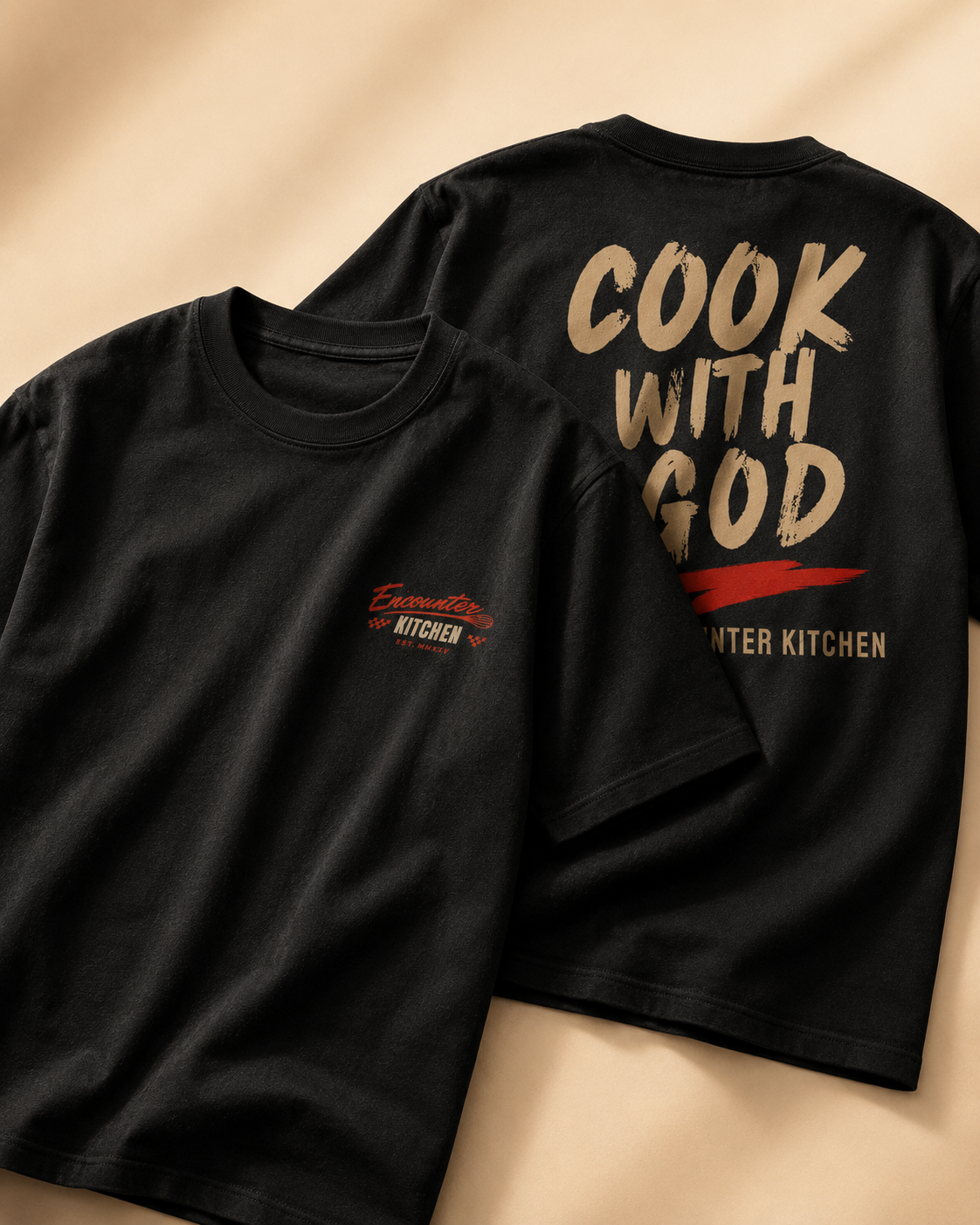 Cook With God T-Shirt premium layered view